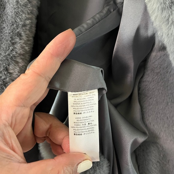 Free People Kate Faux-Fur Double Breasted Jacket in blue - Picture 4 of 12